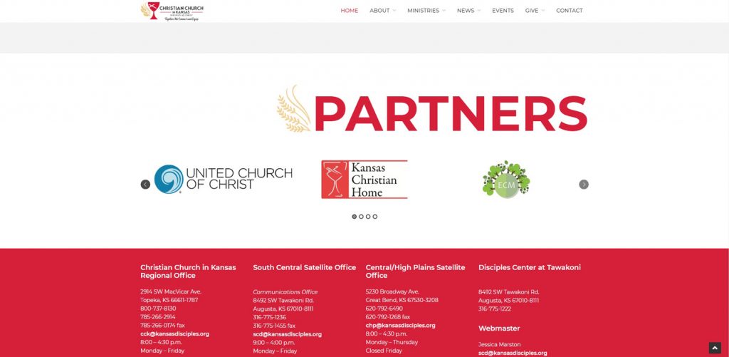 screen capture of the homepage partners section