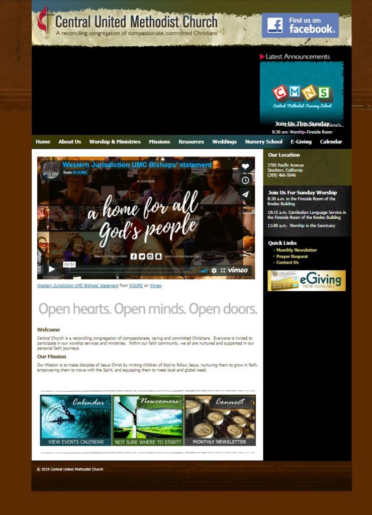 screen cap of the former website