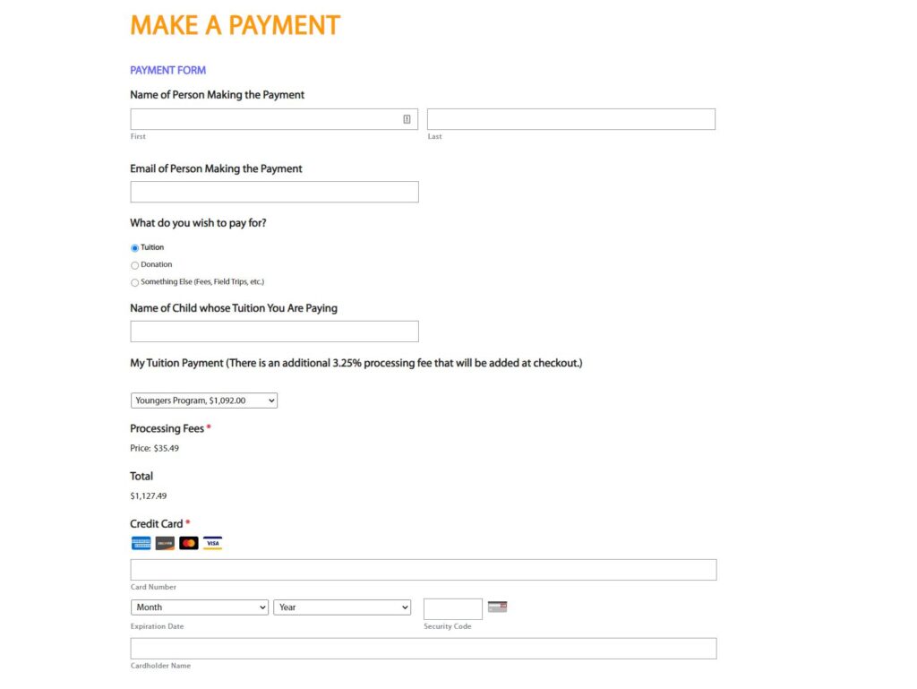 payment form