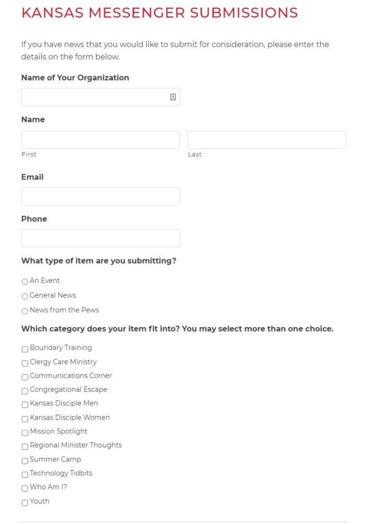 submission form screen capture