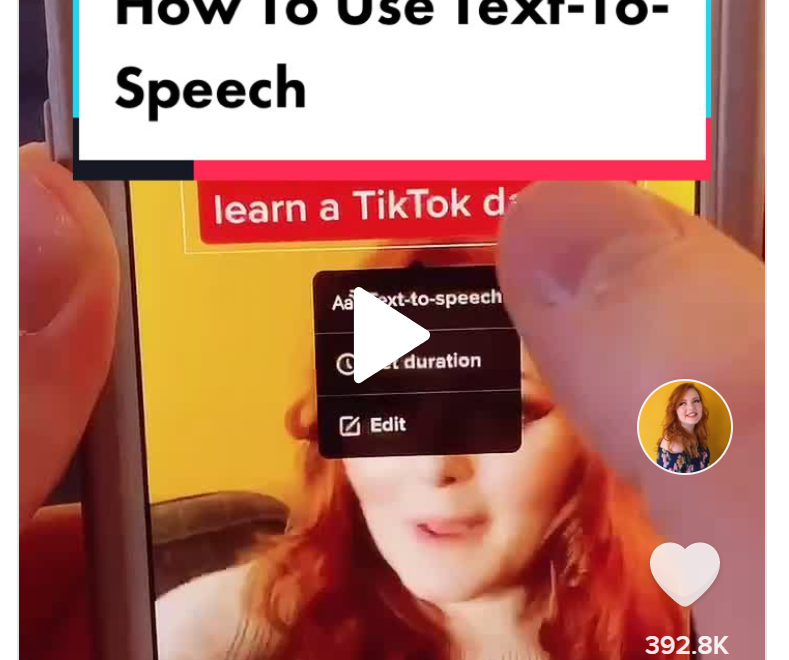 screen capture of of tik tok alt text interface