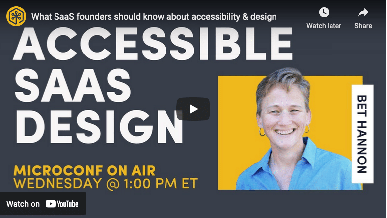 Podcast thumbnail: Accessible SaaS Design with Bet Hannon